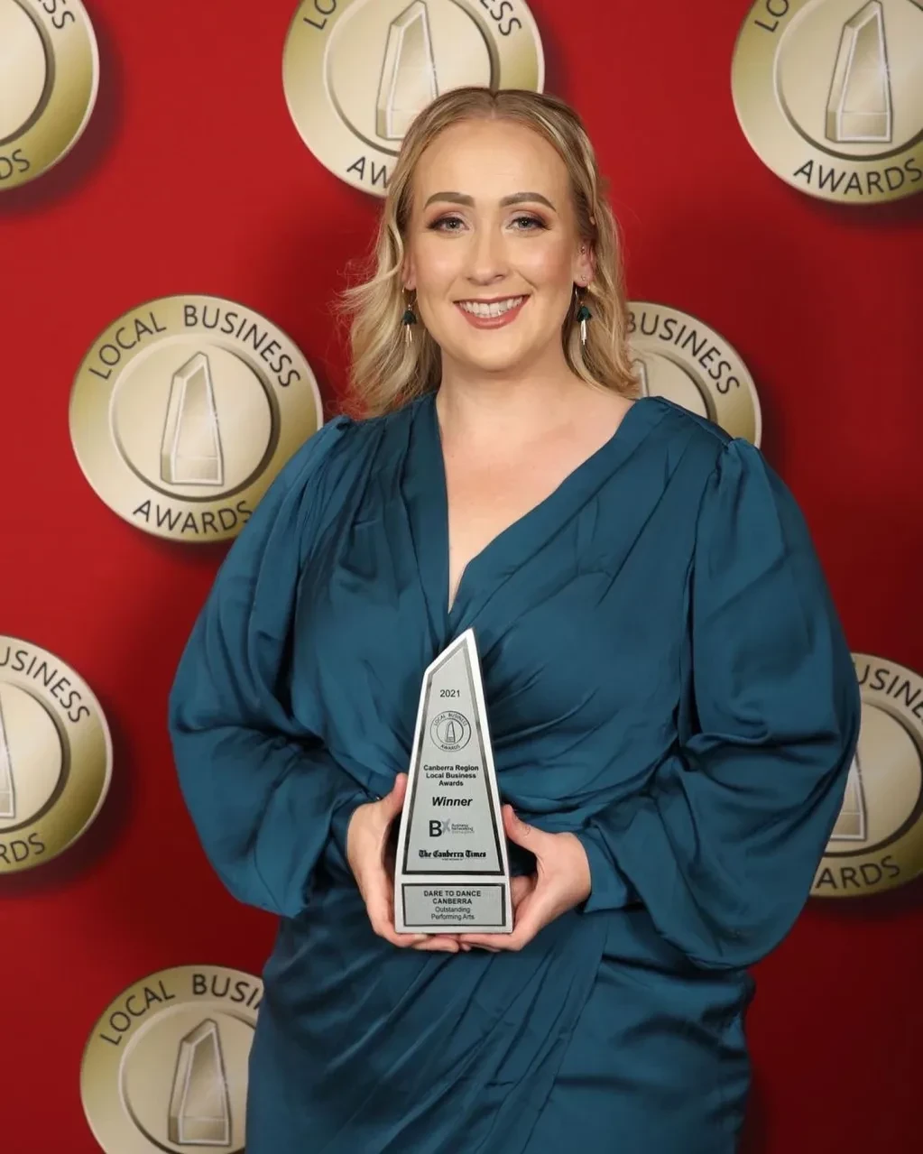 2021 Local Business Awards trophy
